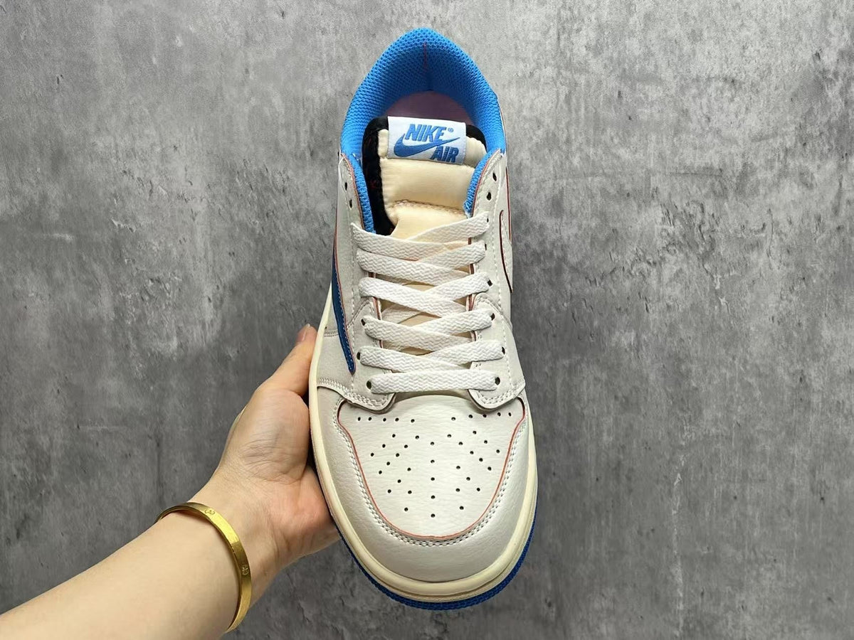 Fragment Design x Travis Scott x Air Jordan 1 Low OG SP 'Sail Military Blue'