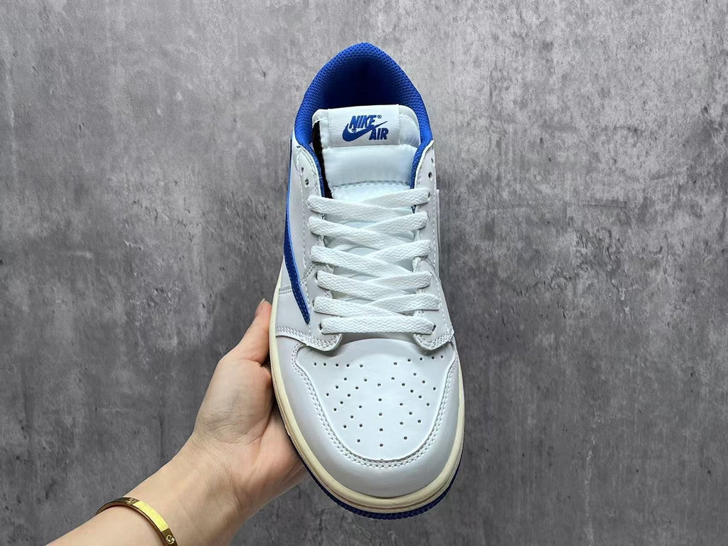 Fragment Design x Travis Scott x Air Jordan 1 Low OG SP 'Sail Military Blue'