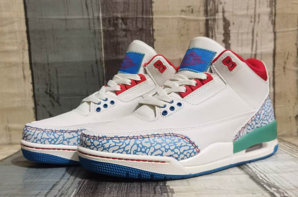 Air Jordan 3 Retro 'Cream Blue Red' Men's