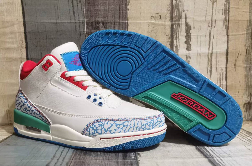 Air Jordan 3 Retro 'Cream Blue Red' Men's