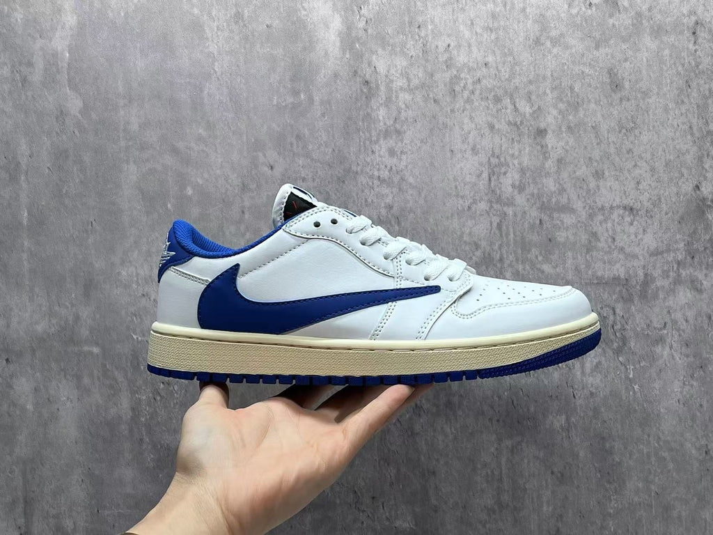 Fragment Design x Travis Scott x Air Jordan 1 Low OG SP 'Sail Military Blue'